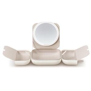 AMIRO M2 Travel Makeup Bag with 5 Level Brightness & 3 Color LED Mirror Case